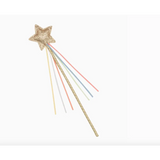 Sparkly Glitter Star Wand with colorful ribbons for creative imaginative play magic