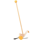 Wooden push toy with a cute goose push toy figure for kids to enjoy and play