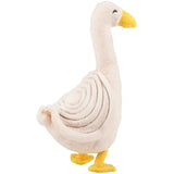 Cute goose softie plush toy with yellow beak, feet and stitched concentric circles