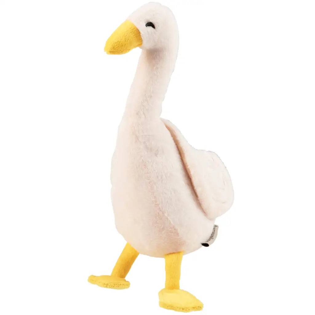 Cute Goose Softie plush toy with white body and yellow beak feet