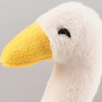 Cute goose softie plush with white swan body and yellow beak