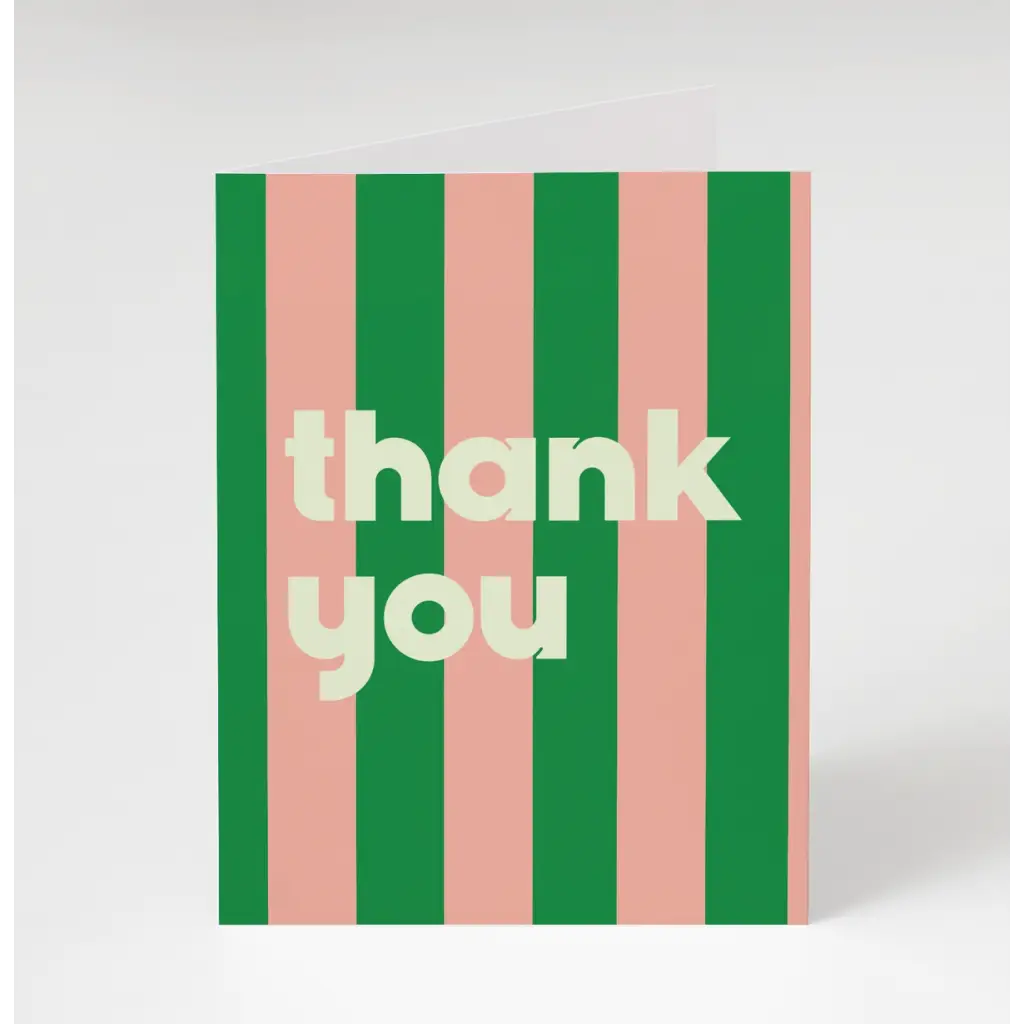 Green Stripe Thank You Card - 745 Card Wall