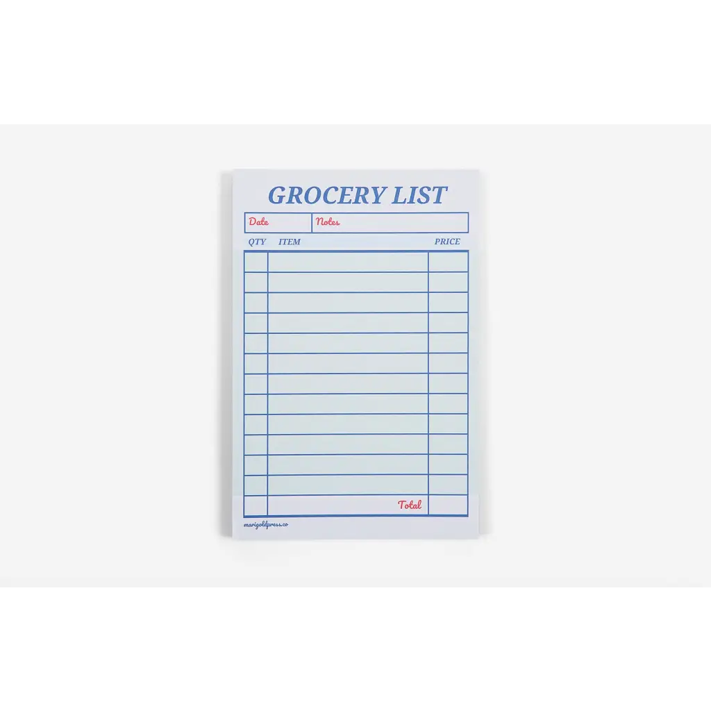 Guest Check Notepad Grocery List with polished prints for stylish womens clothes and moms