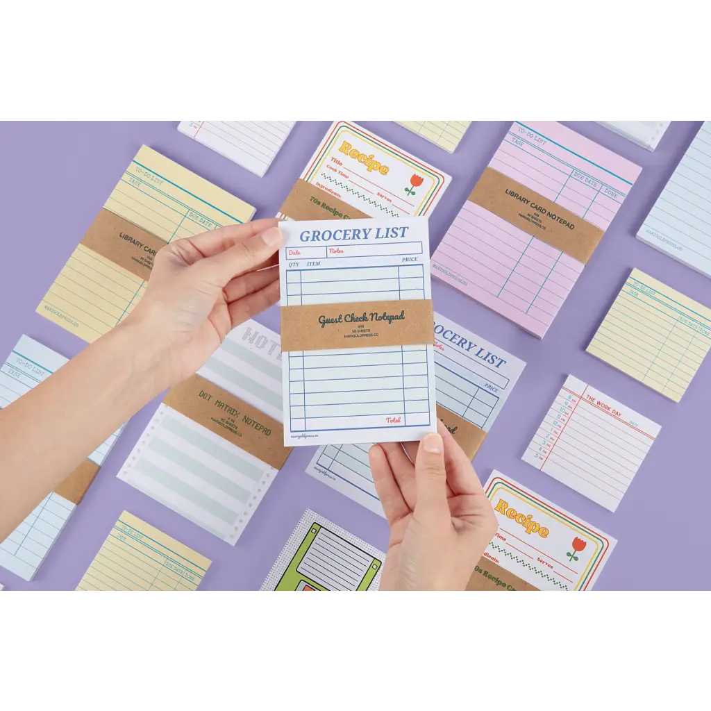 Guest Check Notepad Grocery List with polished prints for moms and stylish womens clothes