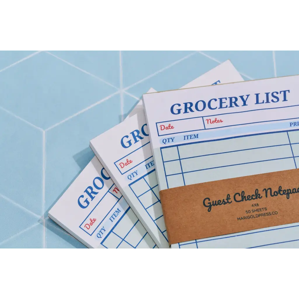 Guest Check Notepad Grocery List with polished prints for stylish womens clothes and clothes for moms