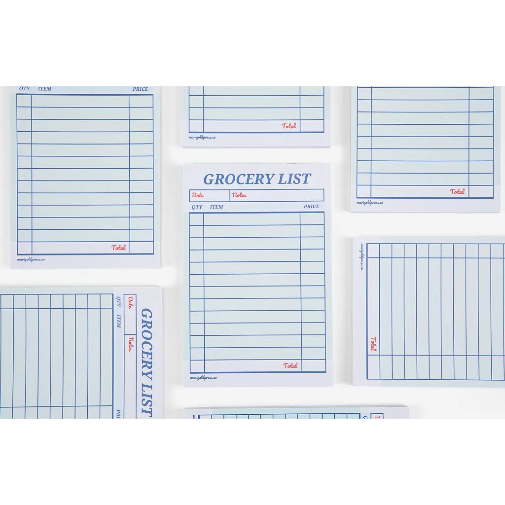 Guest Check Notepad Grocery List with stylish womens clothes and polished prints