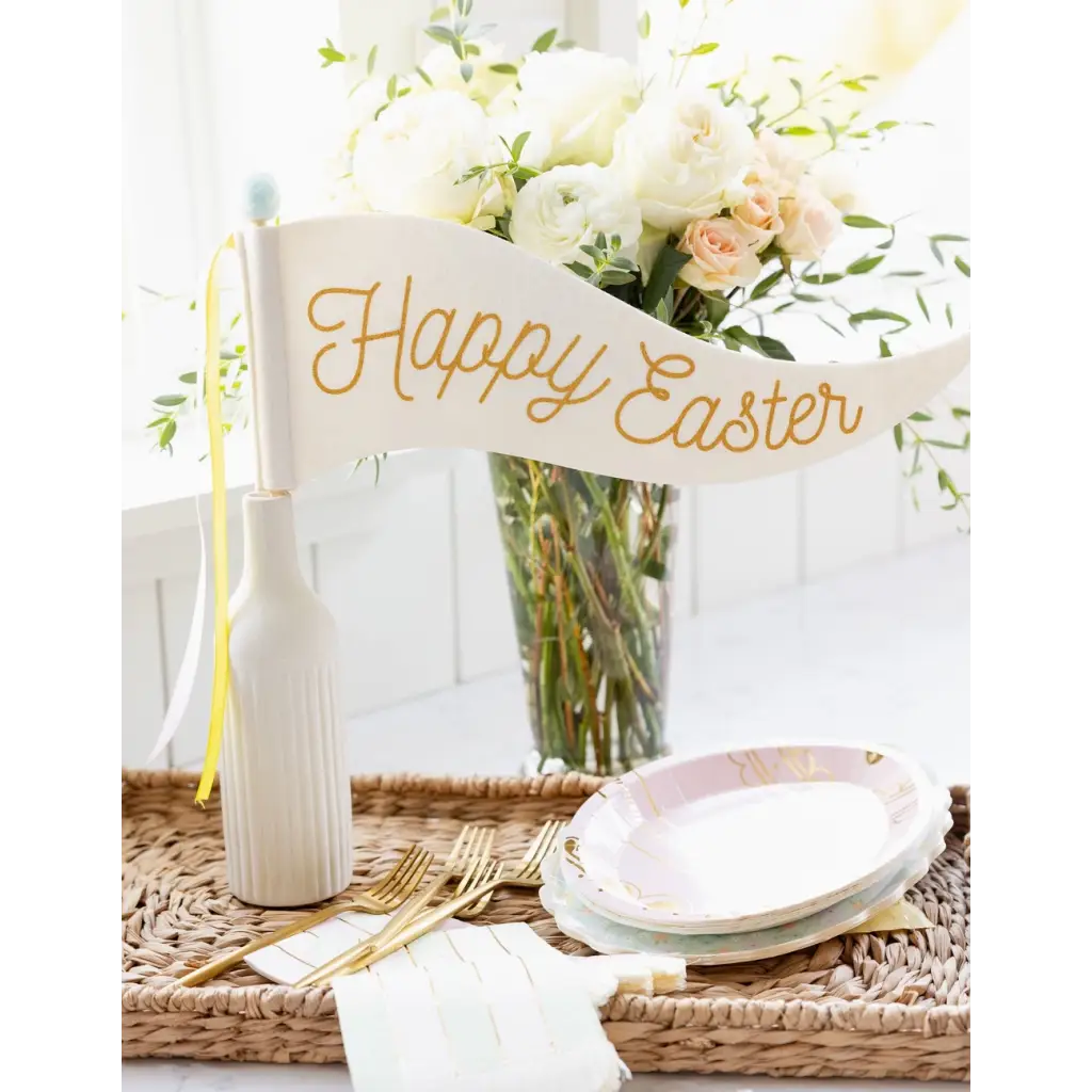 Happy Easter Felt Pennant Decoration with polished prints perfect for festive vibes