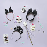 Happy Ghost Clips Halloween hair accessories with stylish womens clothes and polished prints