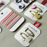 Kids hair accessories with glitter, stars, fruits, ghosts for stylish moms and polished prints