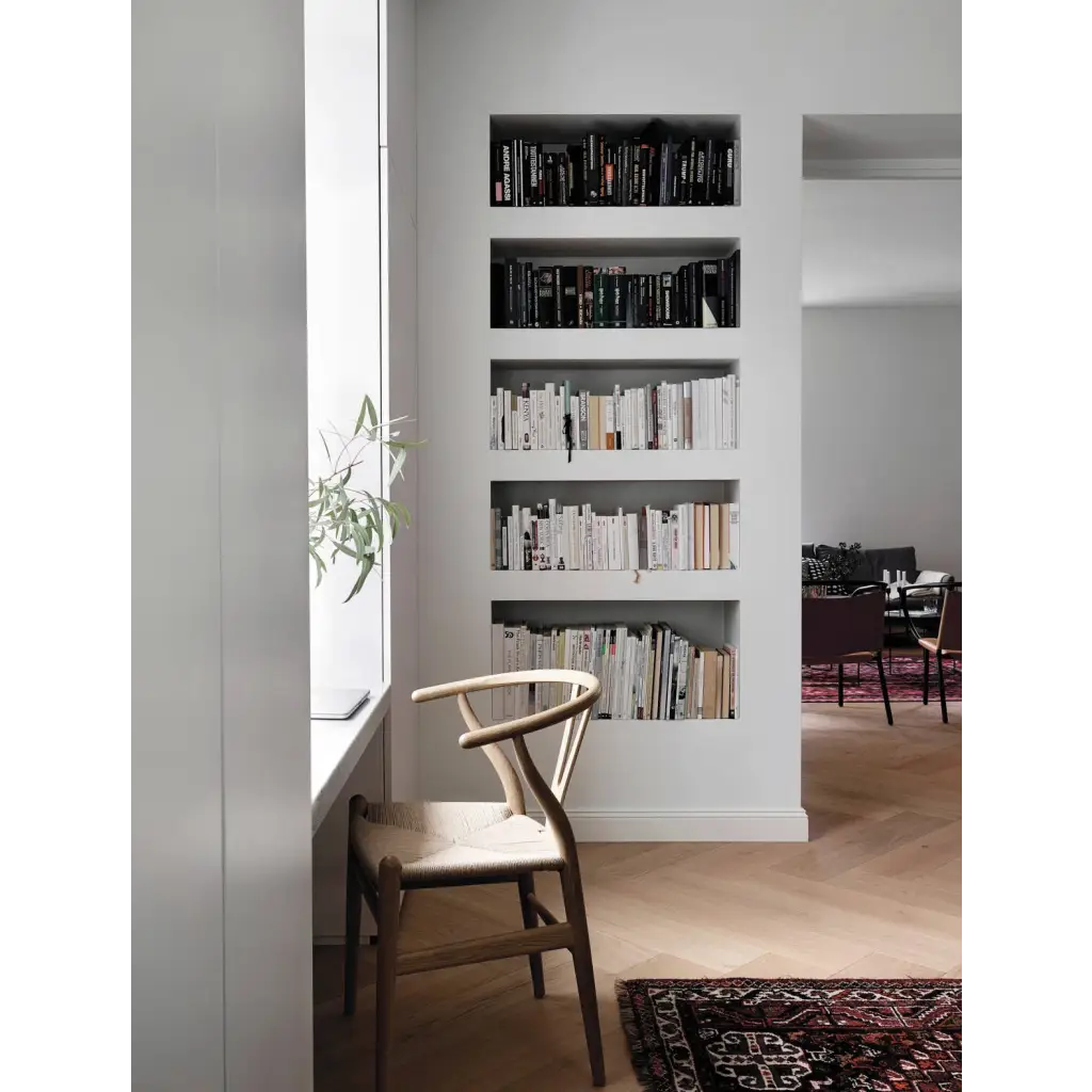 Happy Homes minimalist wooden chair with curved backrest