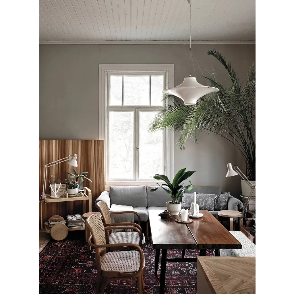 Sleek white Happy Homes wing pendant light hanging stylishly