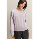 Lavender long sleeve sweatshirt, perfect for laid-back days in Hazel Relaxed Long style