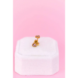 Heart Gemstone Stud Earrings in 18k gold with pink diamonds, hypoallergenic for sensitive ears