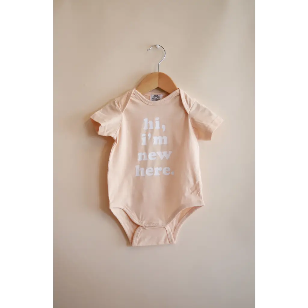 Hi, I'm New Here Organic Cotton Baby Bodysuit - Polished Prints