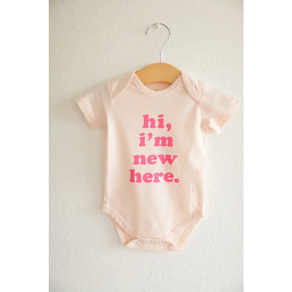 Hi I’m New Here Organic Cotton Baby Onesie - 410 Printed