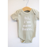 Hi I’m New Here Organic Cotton Baby Onesie | Sage - 410