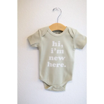 Hi I’m New Here Organic Cotton Baby Onesie | Sage - 410