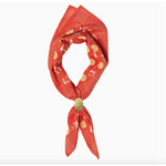 Red floral and plaid scarf with gold slide from Hope Dies Last cotton voile bandana, perfect for stylish womens clothes or moms’ outfits
