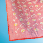 Pink floral patterned scarf from Hope Dies Last Cotton Voile Bandana with polished prints
