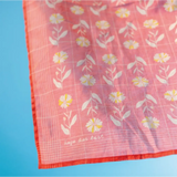 Pink floral patterned scarf from Hope Dies Last Cotton Voile Bandana with polished prints