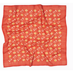Floral-patterned orange scarf from Hope Dies Last Cotton Voile Bandana with polished prints