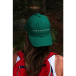 Green cotton baseball cap with how about now embroidery, free shipping, Midwest embroidered rope hat