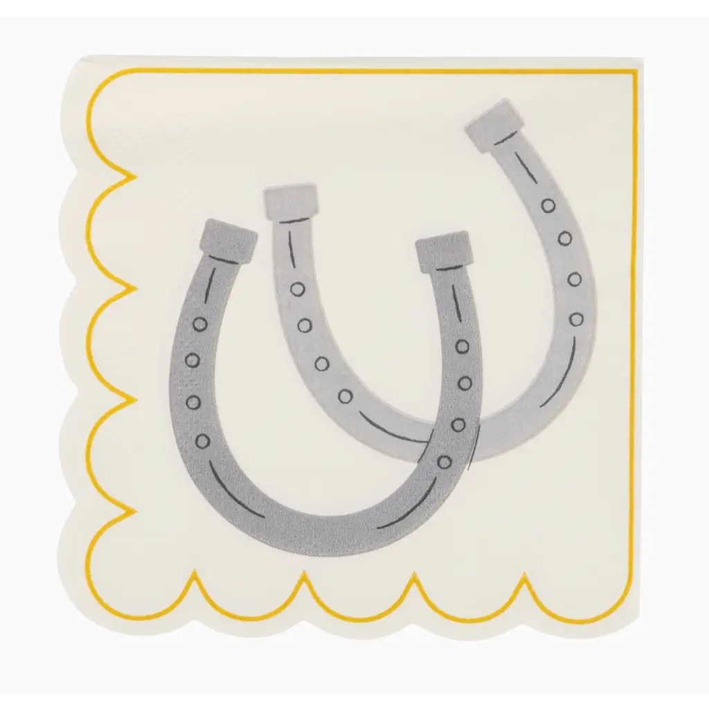 Square scalloped horseshoe cocktail napkin design perfect for stylish gatherings