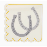 Square scalloped horseshoe cocktail napkin design perfect for stylish gatherings