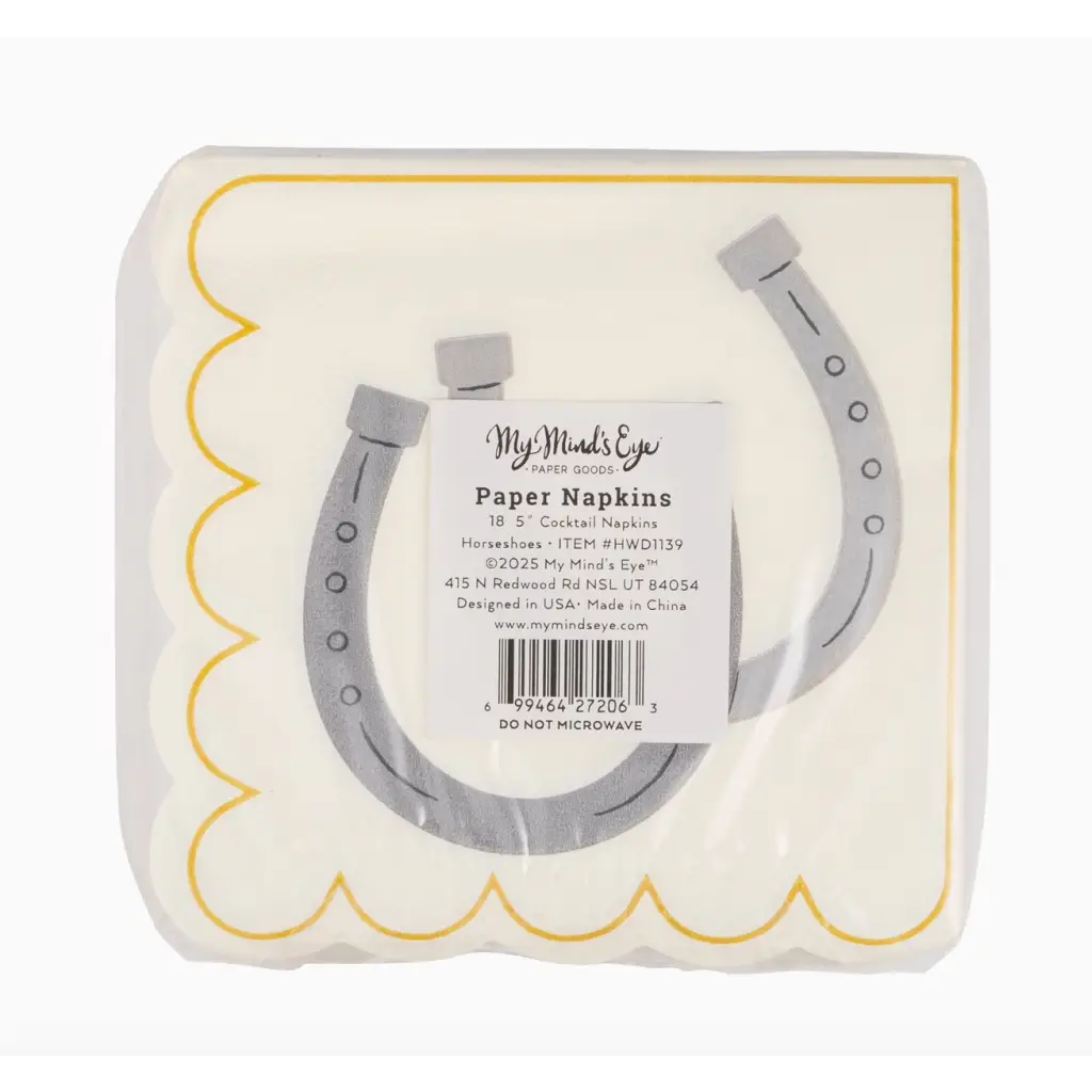 Howdy Horseshoe Cocktail Napkins featuring a fun horseshoe theme for your next cocktail party