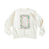 Cream kids pullover sweatshirt with good day floral graphic