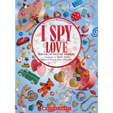 I Spy Love Picture Book cover with vibrant heart toys and spy love trinkets