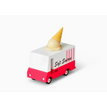 Cute Pink and White Ice Cream Toy Truck with Soft-Serve Cone for Kids Fun