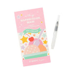 Pink ice cream watercolor book with brush, portable on-the-go art set