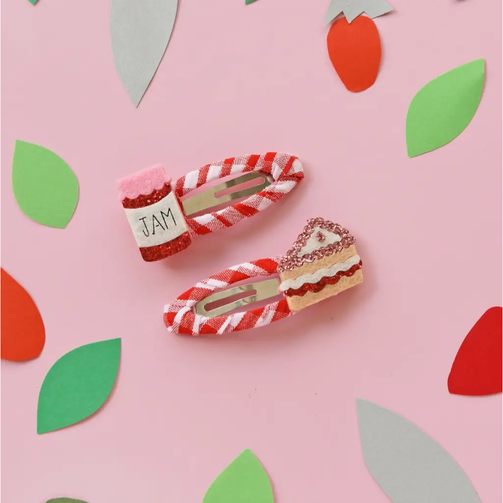 Jam and Cake Gingham Clips - 550 Kids Hair Accessories