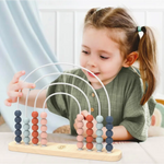 Wooden Rainbow Abacus with colorful wooden beads for fun kids learning playtime