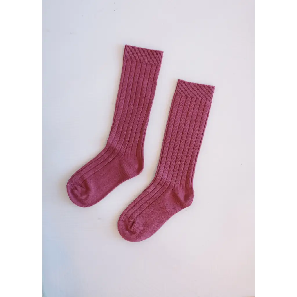 Cute knee high socks in dusty pink, perfect for babies and kids