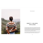 Hand-knitted caramel sweater with knit patterns, stylish womens clothes