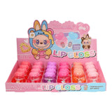 Cute Labubu Bunny lip gloss box with pink white polished prints