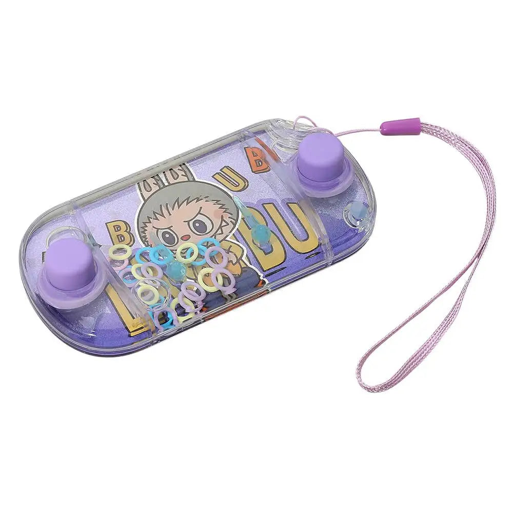 Labubu Bunny clear plastic toy controller with purple accents for water ring toss