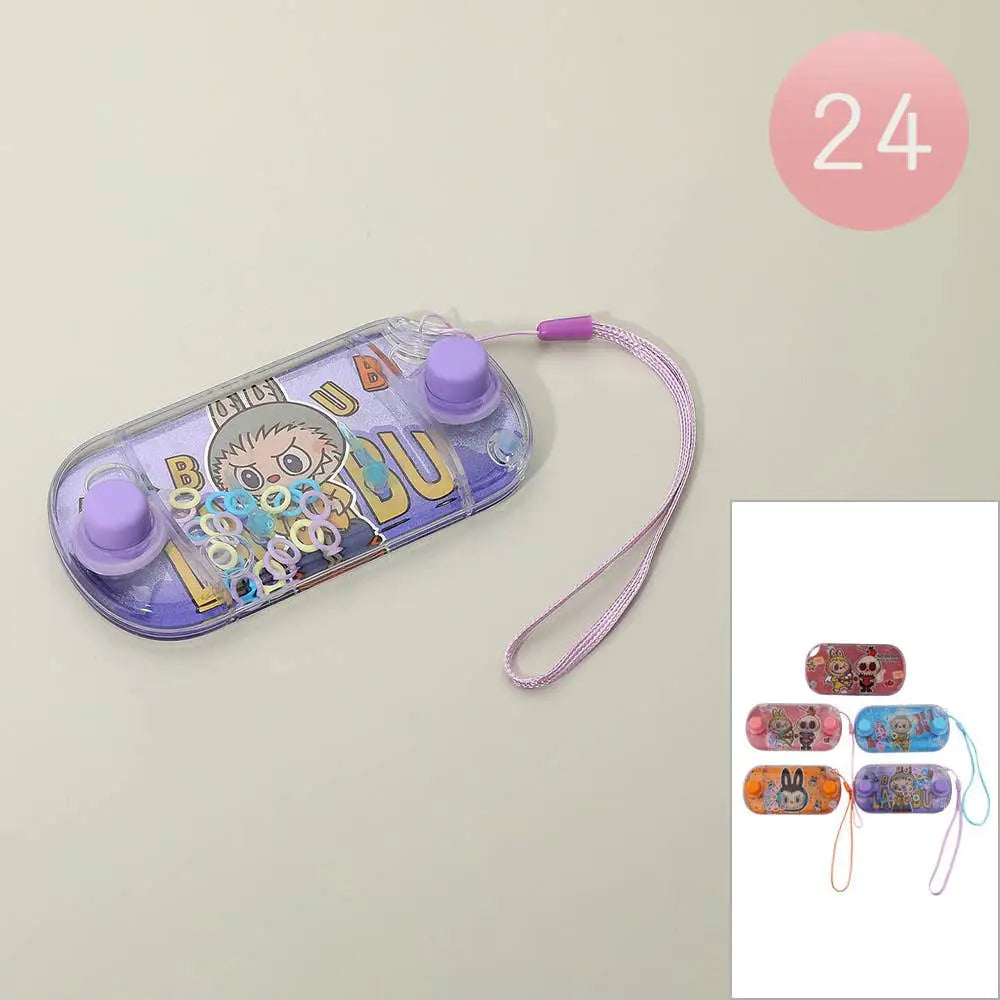 Labubu Bunny purple white toy camera with wrist strap for water ring toss