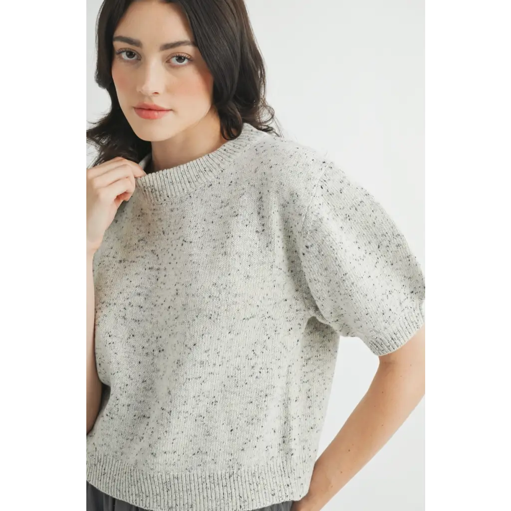 Lauren Speckled Knit Sweater - 170 Adult Sweater / Outerwear