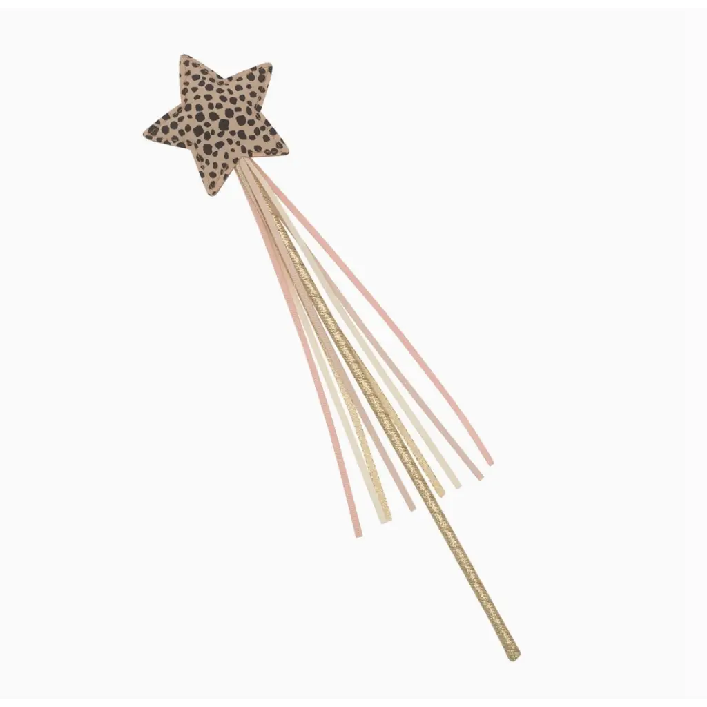 Sparkly Leopard Star Wand with glittery ribbons for fun magical adventures