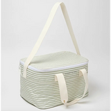 Striped insulated lunch bag in Light Cooler Shoulder Bag La Palma Sage Stripe design