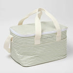 Striped insulated lunch bag for the Light Cooler Shoulder Bag La Palma Sage Stripe