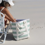 Light Cooler Tote La Palma Sage Stripe featuring a stylish design and insulated interior