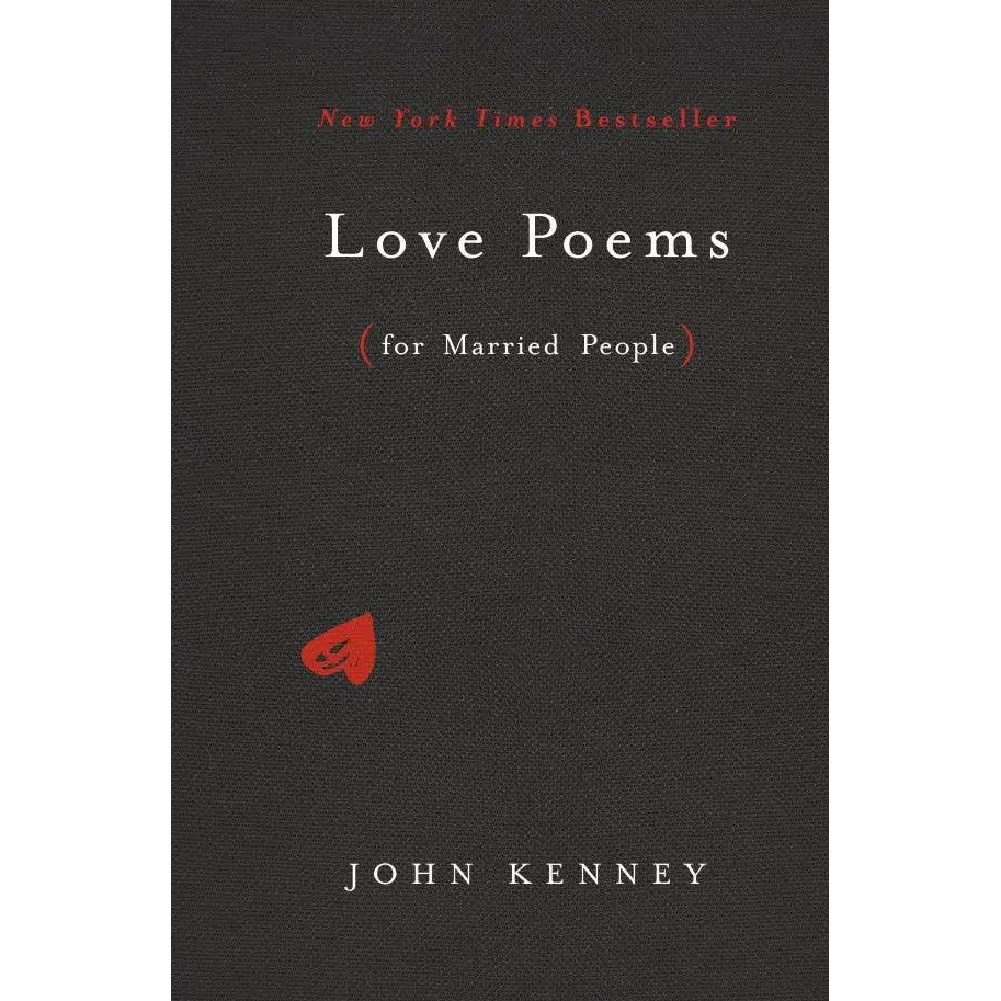 Black textured Love Poems For Married People book cover with red text and heart