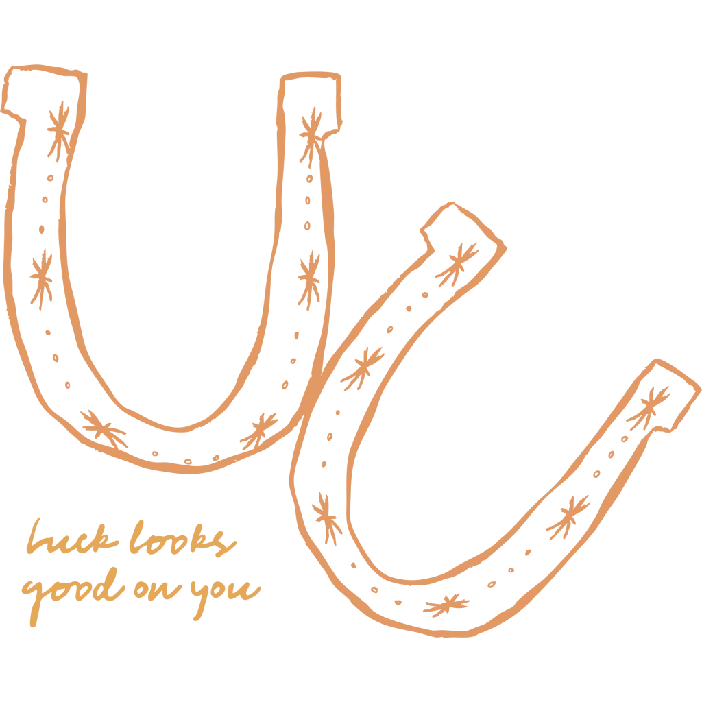 Orange horseshoe logo on comfort colors oversized unisex tee