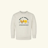 Cute mac n cheese kids sweatshirt with fall holiday crewneck design