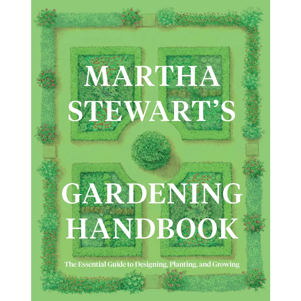 Martha Stewart gardening handbook with polished prints of garden beds