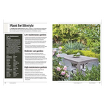 Gray Martha Stewart gardening handbook patio set in lush greenery